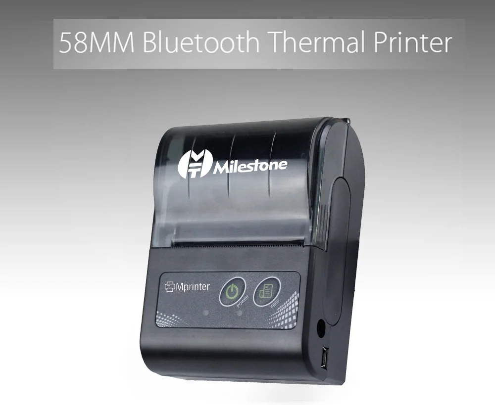 Milestone 2 дюймов Мини Bluetooth чековый принтер термальный портативный беспроводной билетный талон Android IOS Карманный принтер маленький MHT-P10