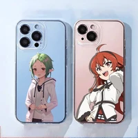 mushoku tensei anime phone case for iphone 13 12 11 8 7 plus mini x xs xr pro max transparent soft