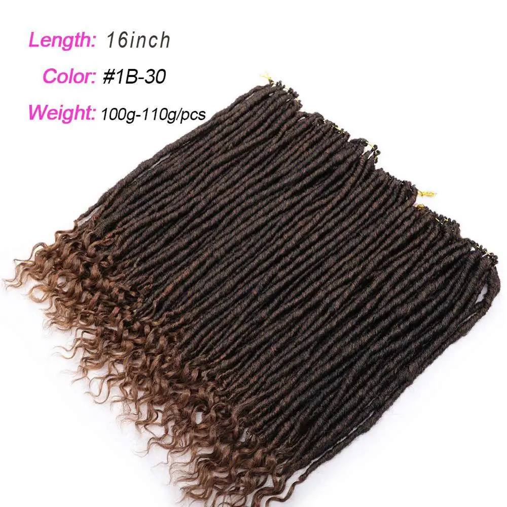 Мягкая богиня Faux Locs Омбре коса волос предварительно Петельчатая крючком косы