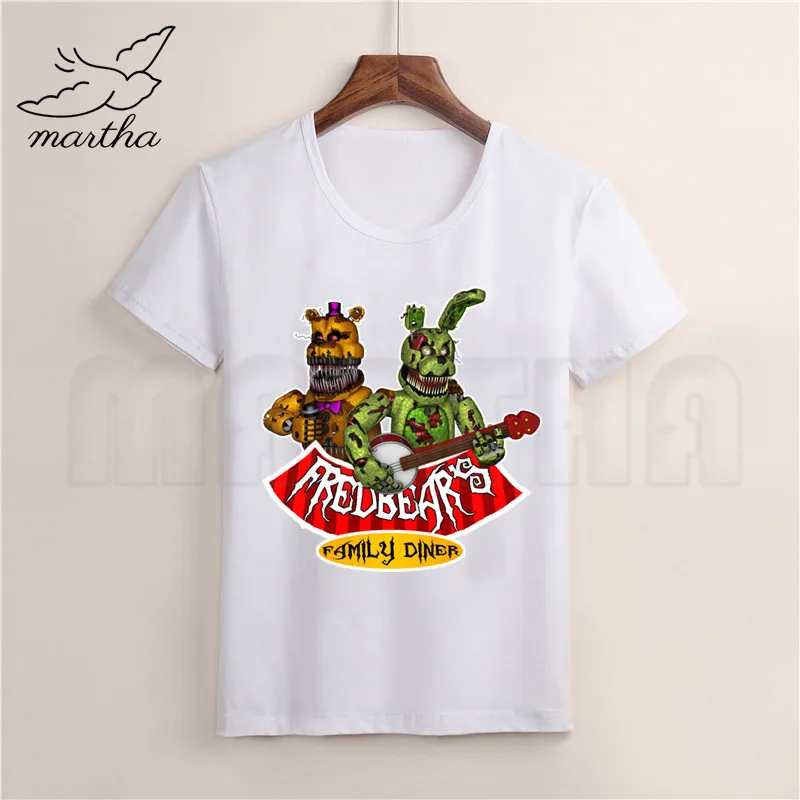 Забавная футболка с рисунком пять ночей Фредди для маленьких мальчиков и девочек