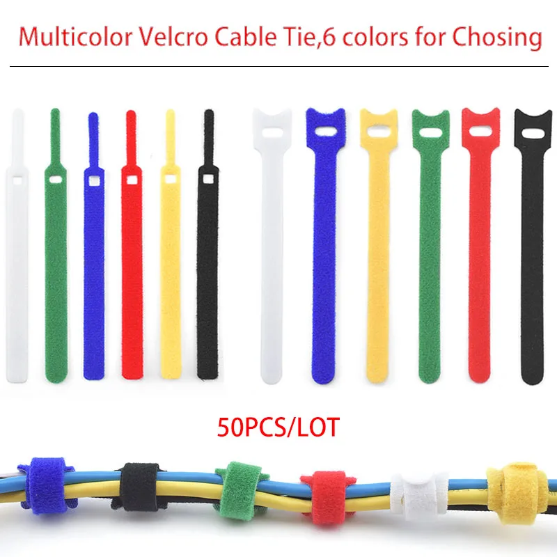 

Multicolor Velcro cable tie 12mm*150mm,145*11mm nylon strap Power Wire Management Marker Straps Velcro 50pcs/Lot