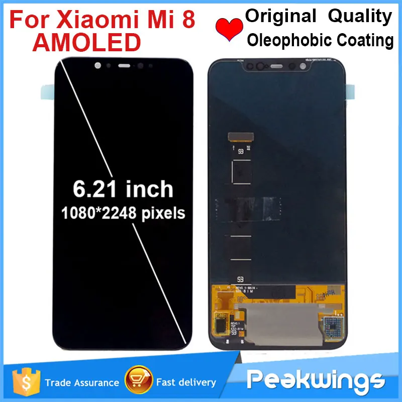 Оригинальный дисплей 6 21 дюйма для Xiaomi Mi 8 AMOLED LCDTouch сменный дигитайзер в сборе