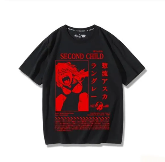 Повседневная футболка для мужчин и женщин EVA Unit 01 Second Child Asuka Langley Soryu с принтом