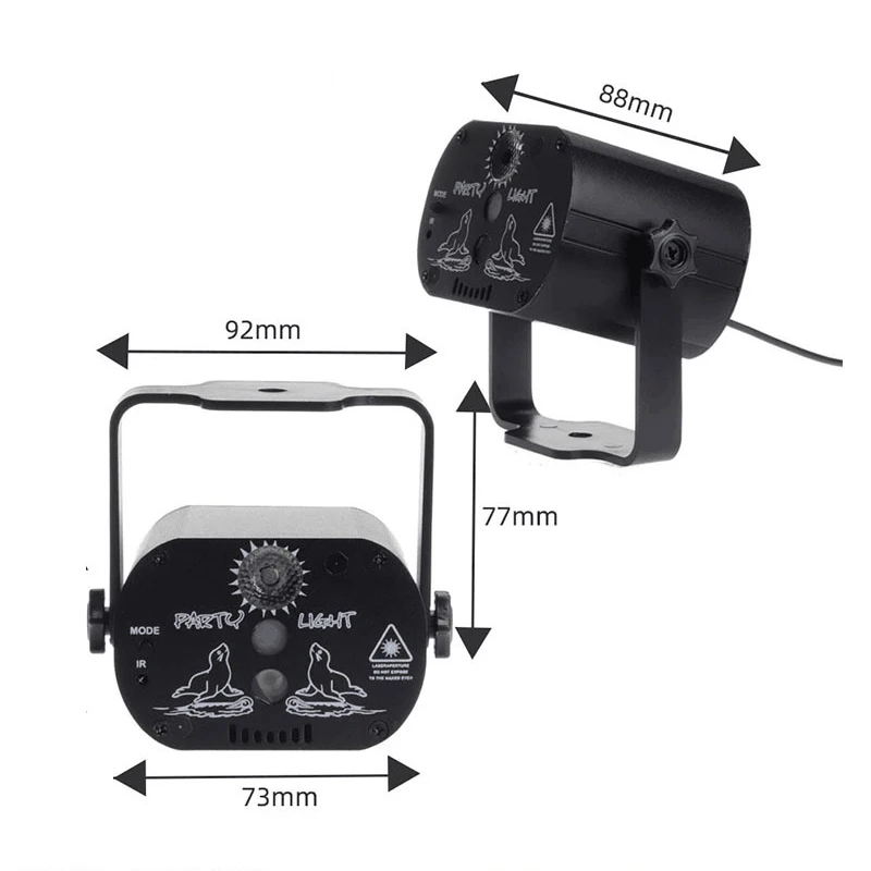 Мини прожектор для дискотеки с USB зарядкой и голосовым управлением|Эффект