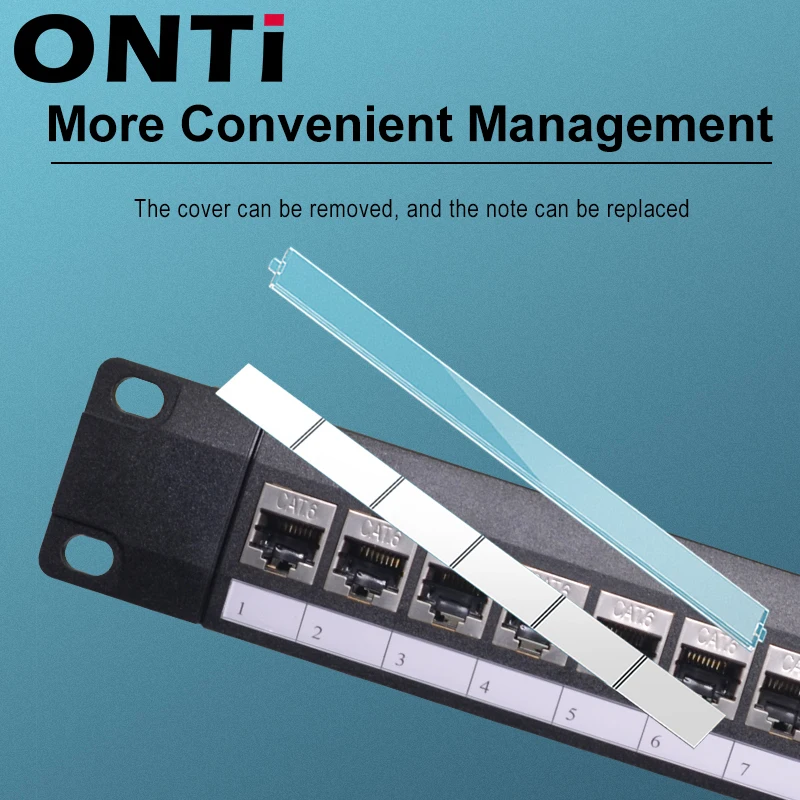 ONTi 19in 1U стойка 24 порта CAT6 экранированная патч панель RJ45 сетевой кабель адаптер