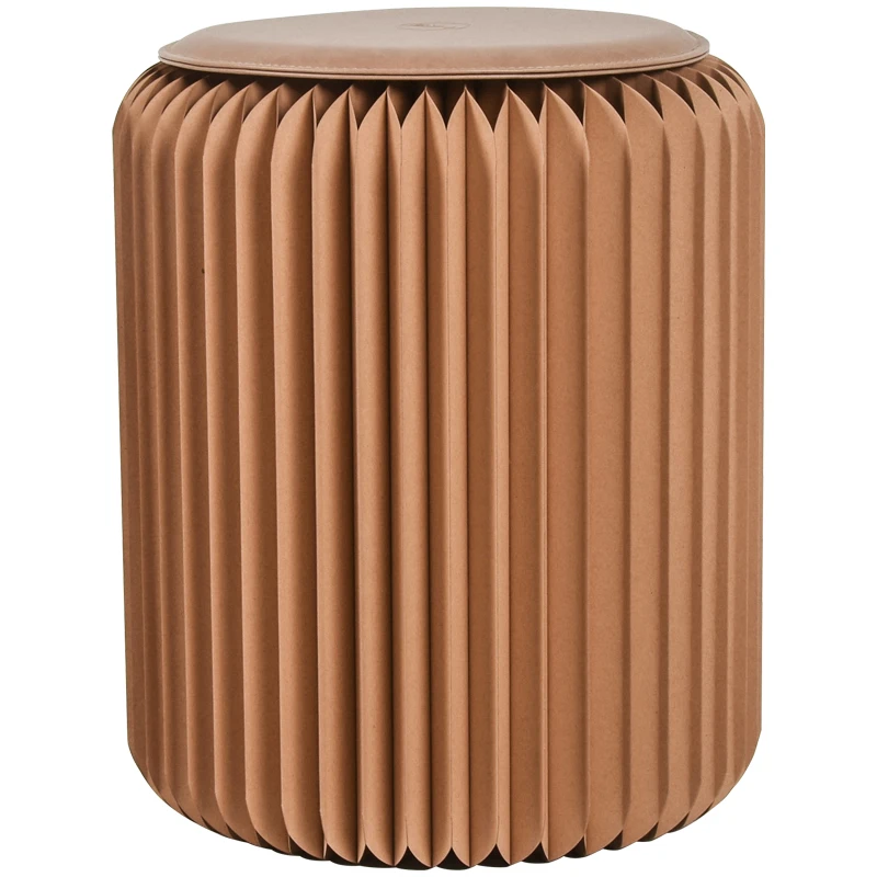 

Shoes Changing Stool Household Organ Folding Paper round Stool Clothing Store Kraft Paper Stool Living Room Space Saving