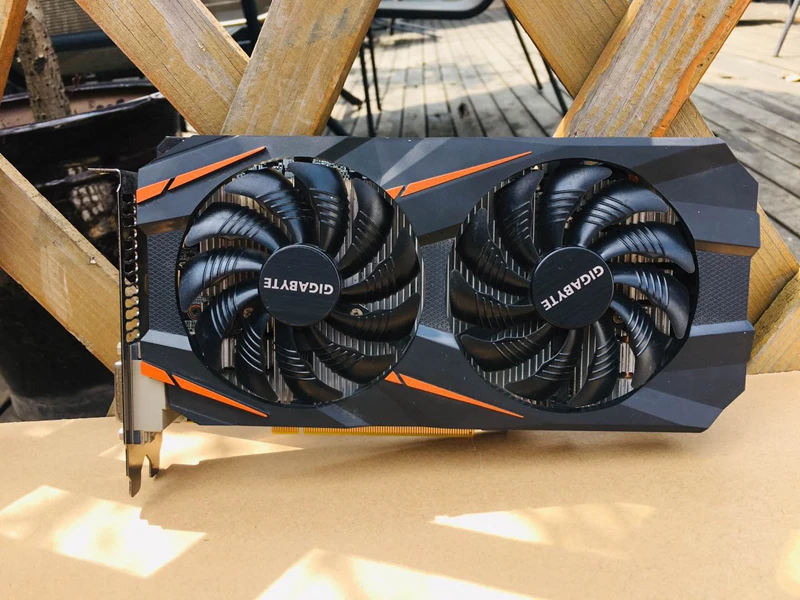 Видеокарта GIGABYTE GTX 1060 3GB для видеокарты nVIDIA Geforce GTX1060 OC GDDR5 192Bit Hdmi Videocard CardsGV-N1060WF2OC