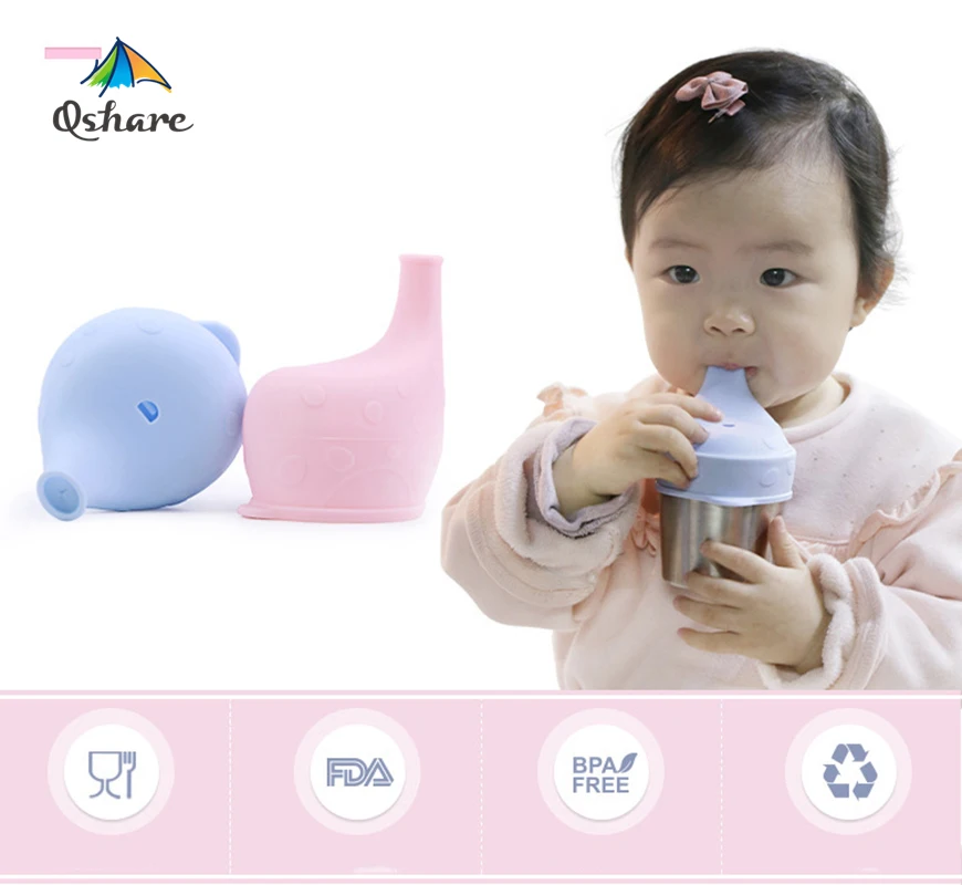 

Kids Silicone Sippy Lids Reuseable Stretchable Leakproof For Bottle Feeding