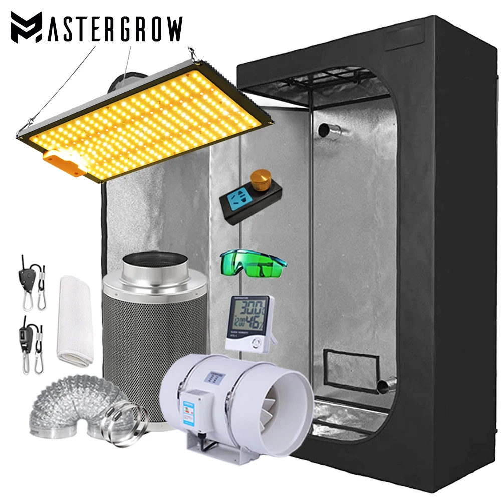 3000K 660nm Meanwell Driver Led Grow Light Set  4/5 Inch Speed Controller Fan Carbon Filter Multiple Size Grow Tent Dark Room