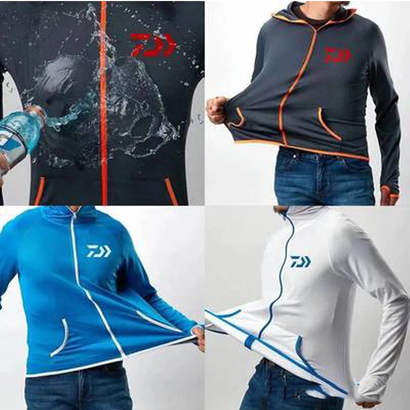 

Толстовка DAIWA Мужская воздухопроницаемая быстросохнущая с длинным рукавом, водонепроницаемая, для спорта и отдыха, модный костюм с коротки...