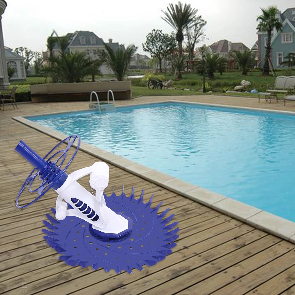M&aacute;quina de limpieza autom&aacute;tica para piscinas, dispositivo de alta gama con 10 piezas, manguera blanca de 1M sin alimentaci&oacute;n [US-W], 09-4