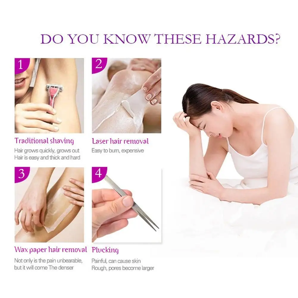 

30ml Powerful Permanent Painless Hair Removal Spray Shrink Pores Inhibit Hair growth Silky Body Skin Care Depilation Paste Cream