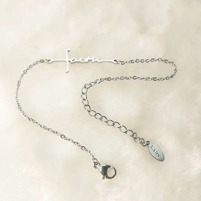 1 шт. новый дизайн браслет крест вера из нержавеющей стали с буквами шармы