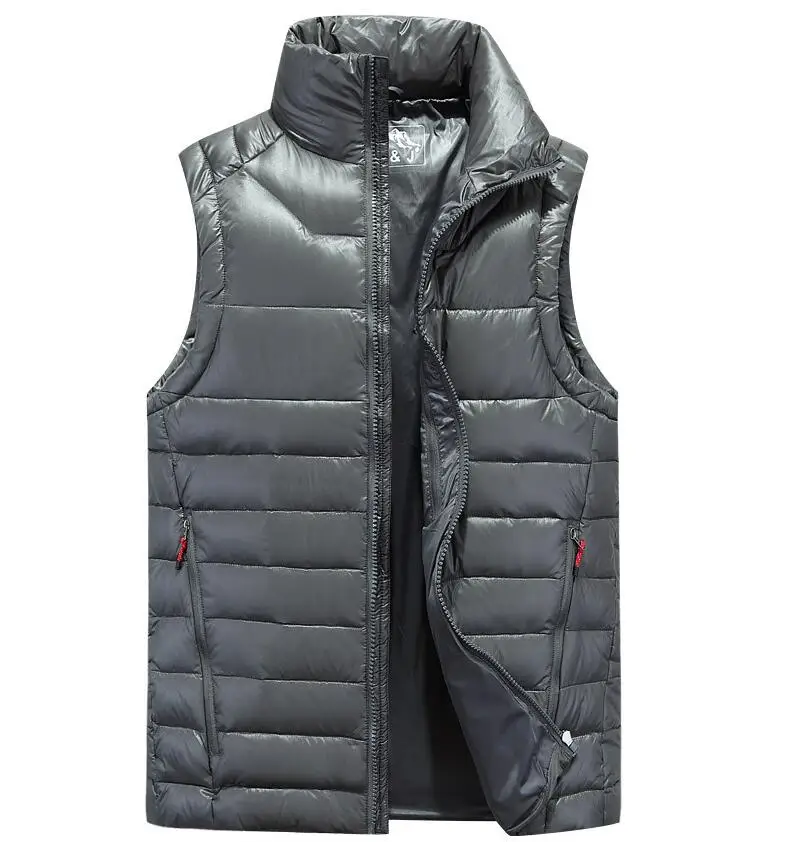 

ZNG 2019 New Men's Down Vests 4 Color Winter Jackets Waistcoat Men Fashion Sleeveless Solid Zipper Coat Overcoat Warm Vests