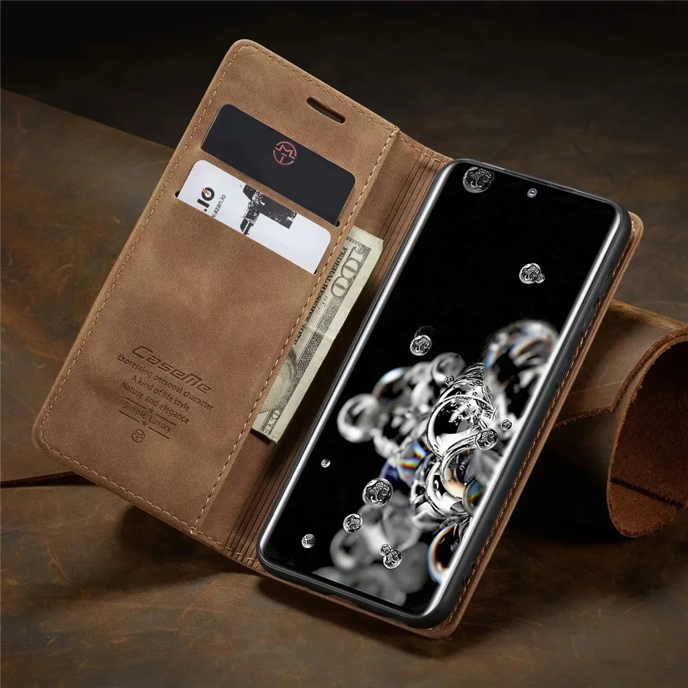 Matte Leather Flip Cover for Samsung A71 A51 A70 A50 A40 A30 A20 A10 Wallet Case S21 5G S20 Ultra Note 10 Plus S10 S10e S9 S8 S7