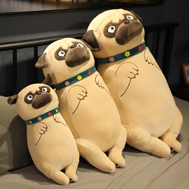 

45/65/90cm Simulation Dog Plush Pug Toys Soft Lifelike Stuffed Animals Shar Pei Plush Pillow Dolls Kids Children Birthday Gift