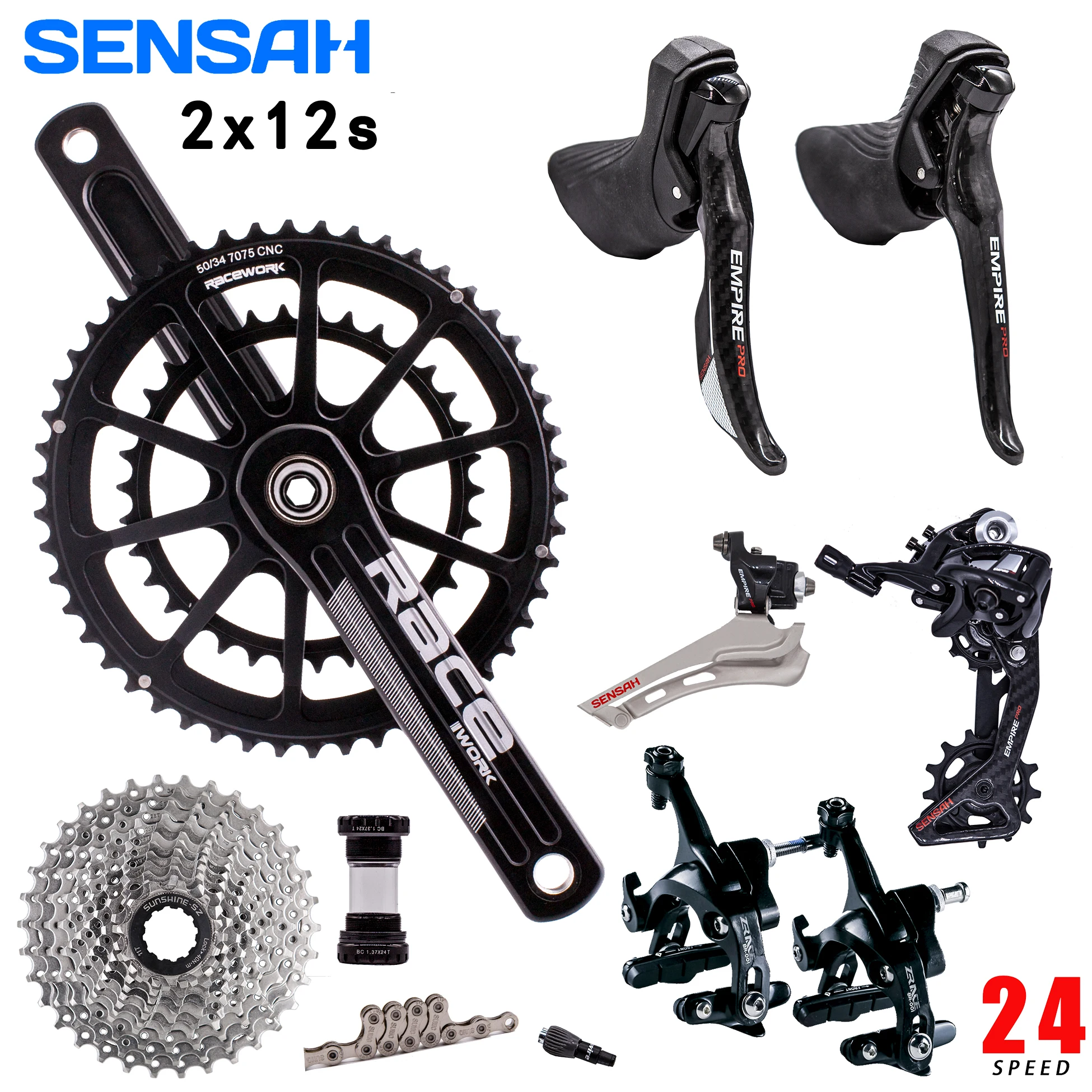 SENSAH Empire PRO 2x12s sti 24s скоростной шоссейный велосипед групповой набор цепной