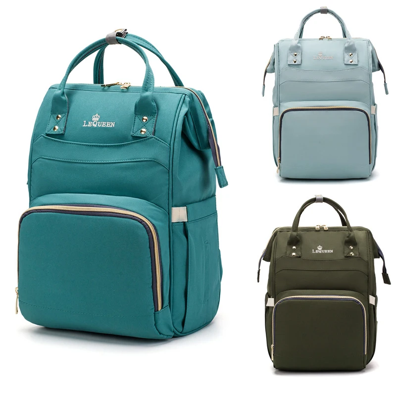 

Hot Sale Lequeen Fashion Baby Bag Stroller Diaper Bag Waterproof Baby Bags For Mom Backpack For Mom and Daddy diapers Lequeen