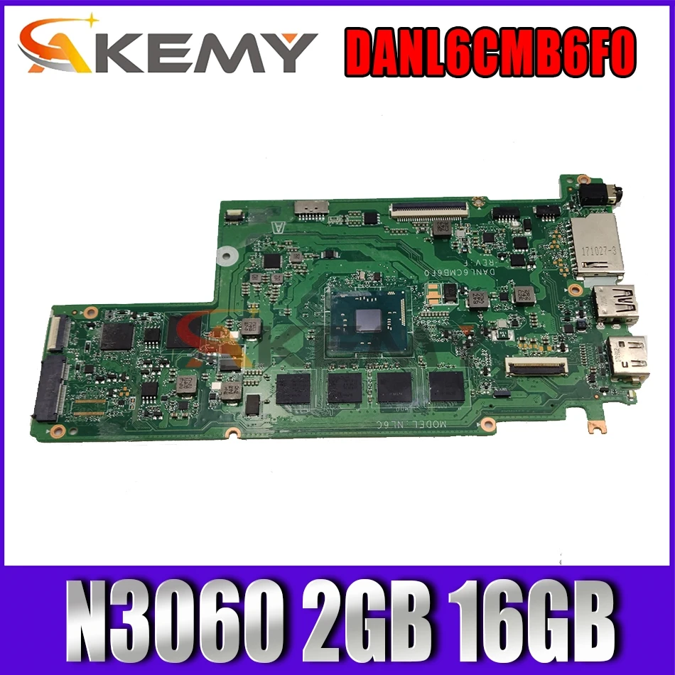 

Материнская плата для ноутбука HP CHROMEBOOK 11 G5 EE CELERON N3060 2 ГБ 16 ГБ, материнская плата EMMC DANL6CMB6F0 917496-001