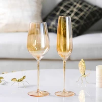 new crystal glass cup home decor goblet wine cup champagne glasses cocktail glass bar party hotel glasses golden wedding glass