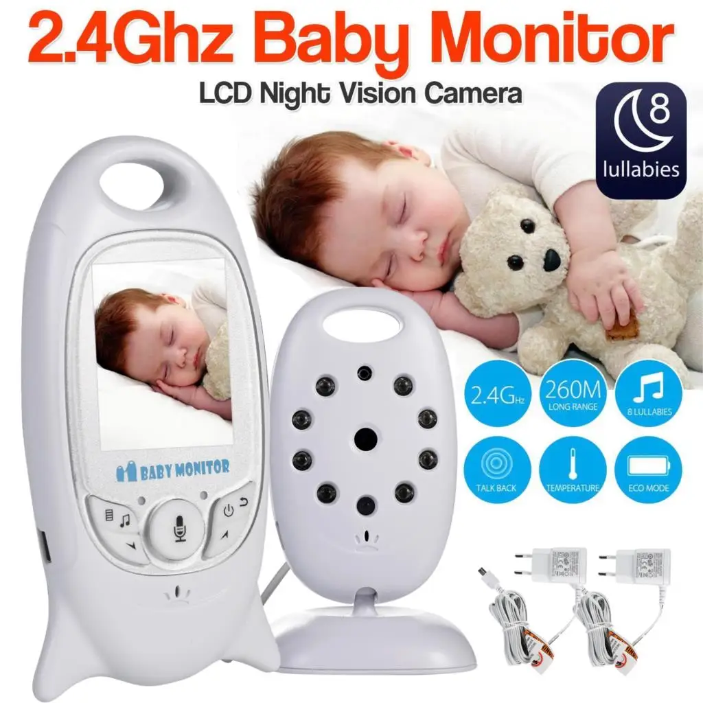 

VB601 Baby Monitor 2 inch BeBe Baba Electronic Babysitter Radio Video Nanny Camera Night Vision Temperature Monitoring 8 Lullaby