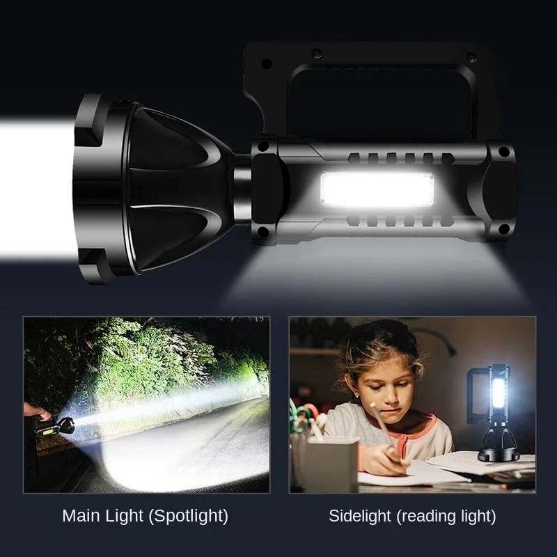 flashlight strong light rechargeable outdoor ultra bright long range portable searchlight with treasure function hernia lamp free global shipping