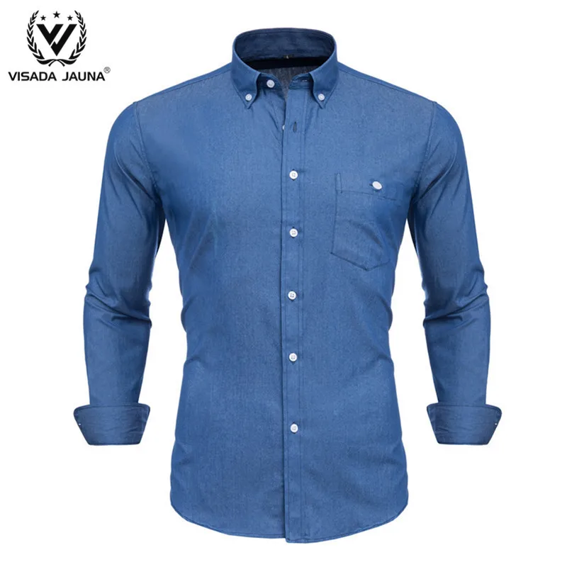 Мужская рубашка на пуговицах VISADA JUANA каждый день 2019|Повседневные рубашки| |