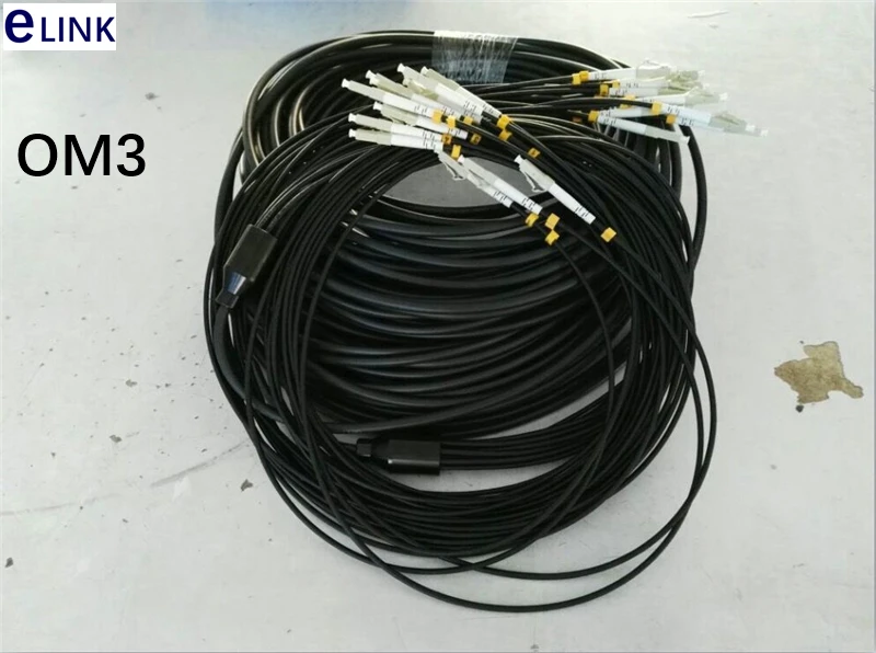 

45M 12 cores TPU Patchcord OM3 MM waterproof LC SC FC multimode Armored fiber patch lead Outdoor FTTA jumper 12C 6.0mm