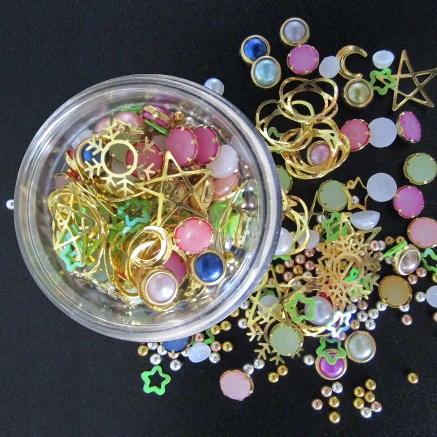 Bittb смешанные Стразы для ногтей Золотая Луна Звезда нерегулярные бусы шпильки