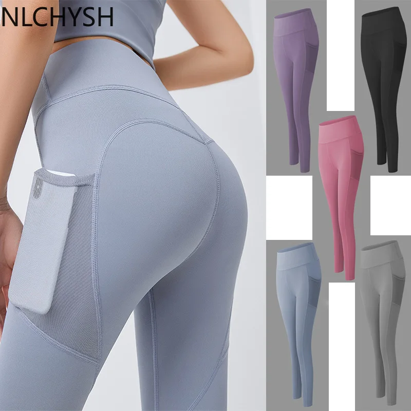 

Women Yoga Leggings Seamless High Waist With Pockets Workout Breathable Fitness Clothing Training Pants Female Trousers