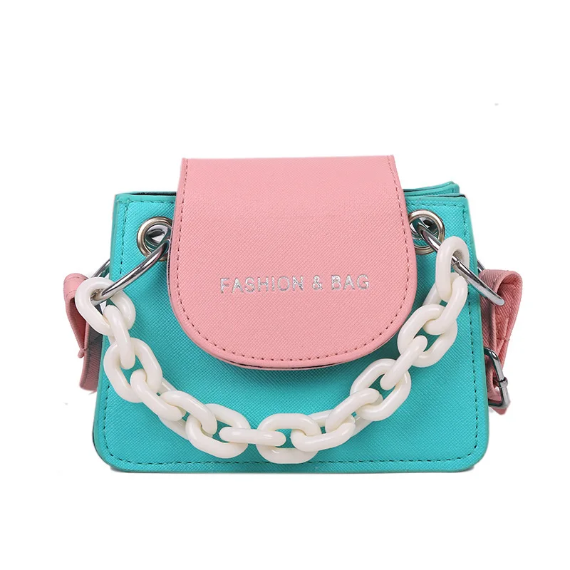 

Summer contrast mini shoulder bags 2021 luxury designer handbag small messenger designer bag chain small square crossbody bags