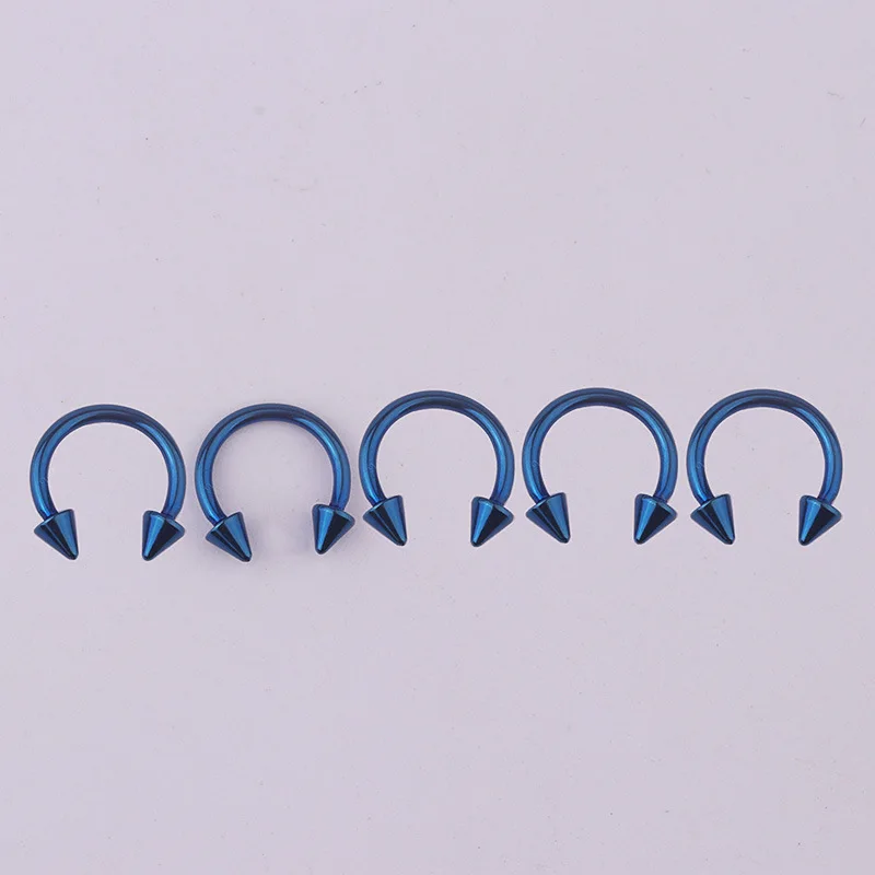 Штанга в форме подковы с шипами кольца для носа спираль трагуса септума пирсинг