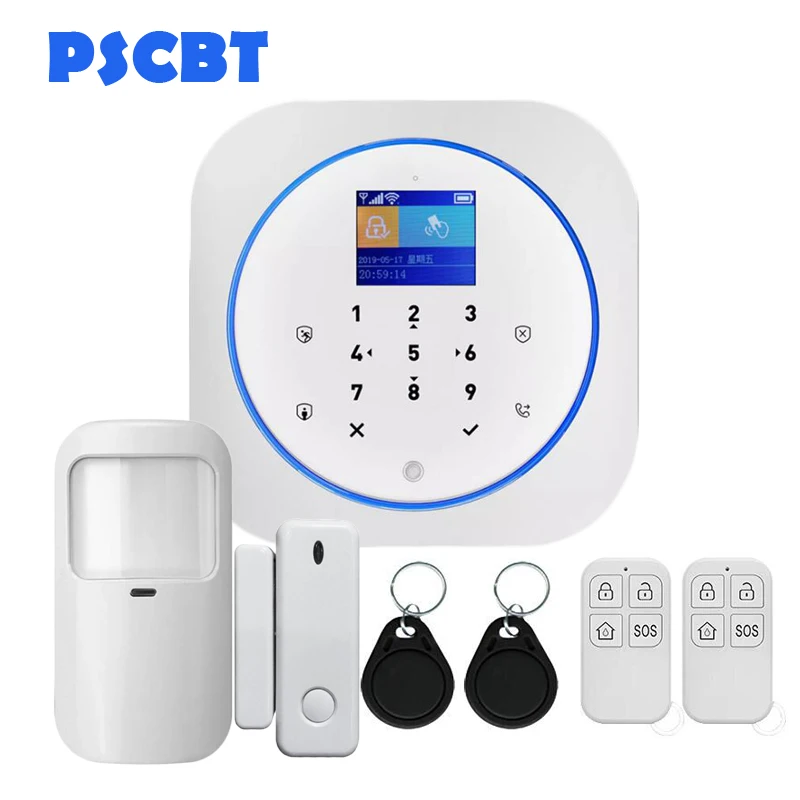 Kit 3 PS12 Tuya домашняя охранная Wi-Fi сигнализация GSM SIM карта телефон дозвон приложение дистанционное управление 11 видов языков вор охранная сигнализация - Color: Kit 3