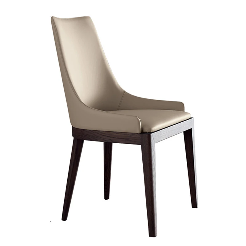 Скандинавский ресторанный кожаный стул современный минималистичный кофейный