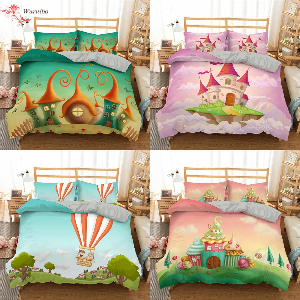 Комплект постельного белья Homesky с изображением замка из мультфильма