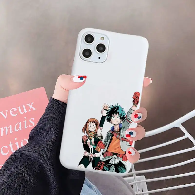 

My hero academia Japan anime Phone Case Candy Color for iPhone 6 7 8 11 12 s mini pro X XS XR MAX Plus