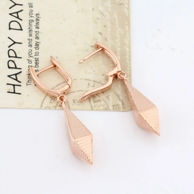 Лидер продаж винтажные дизайнерские подвески серьги цвета розового золота 585