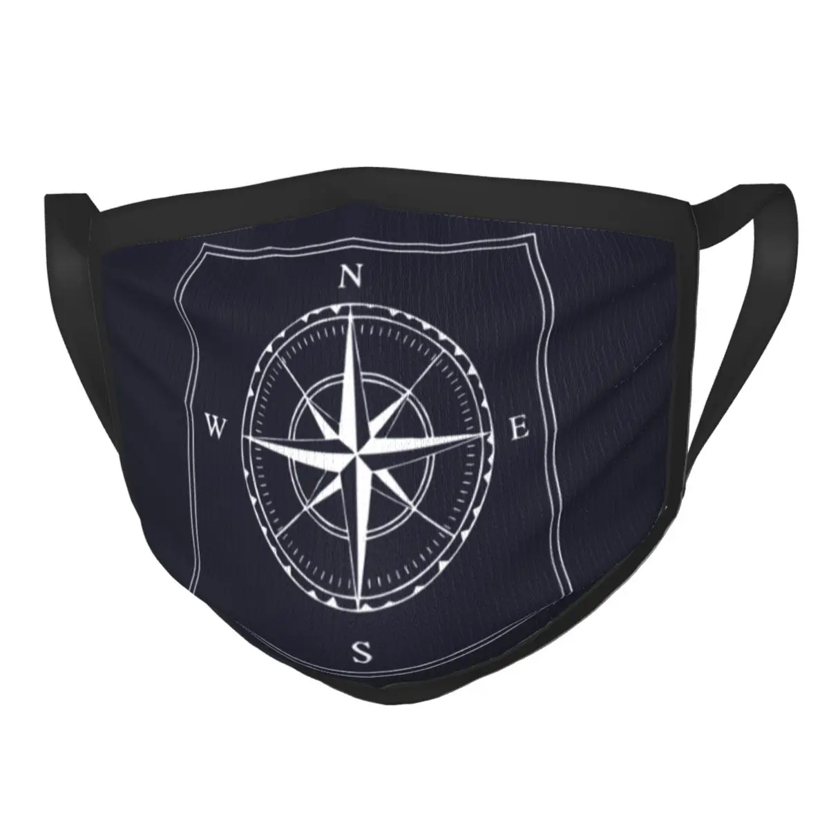 

Navy Blue Nautical Ships Compass Face Mask Anchor Rudder Sailing Anti Haze Dustproof Mask Protection Mask Respirator Mouth