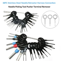 38pc stainless steel needle retractor harness connection needle picking tool pusher terminal remover