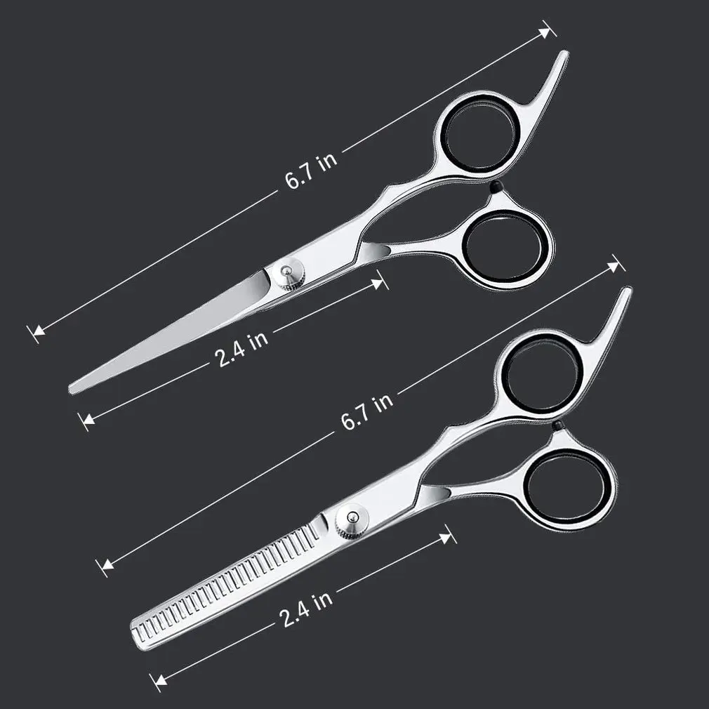 

Black Finger Ring Professional Hairdressing Scissors Set 4CR13 Stainless Steel Fine Polishing Salon Home Use