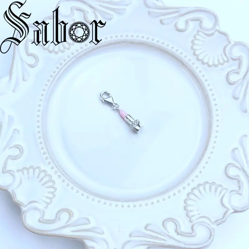 Подвеска Шарм розовая помада модное ювелирное изделие трендовый подлинный