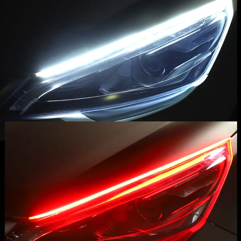 2pcs car DRL LED daytime running lights auto flow turn signal kit accessories for Ford Focus Fusion Escort Kuga Ecosport Fiesta |
