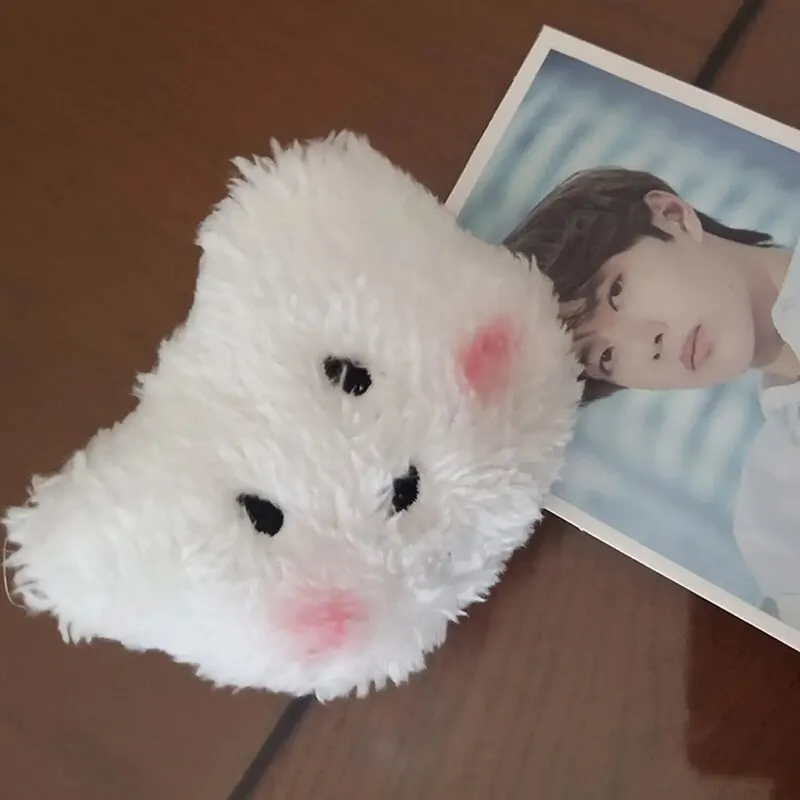

2021 Korean Lovely White Plush Bear Blush Brooches For Women Couple Daily Party Round Brooch Adorable Coat Accessories