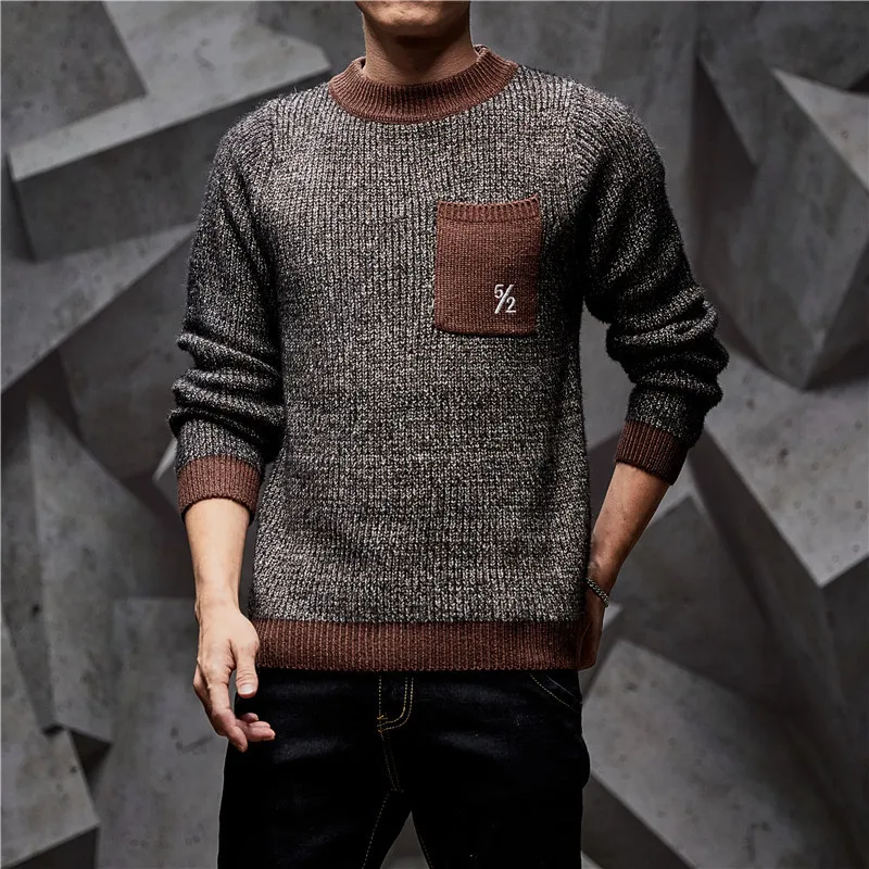 Осенний новый свитер мужские повседневные пуловеры мужская вязаная брендовая