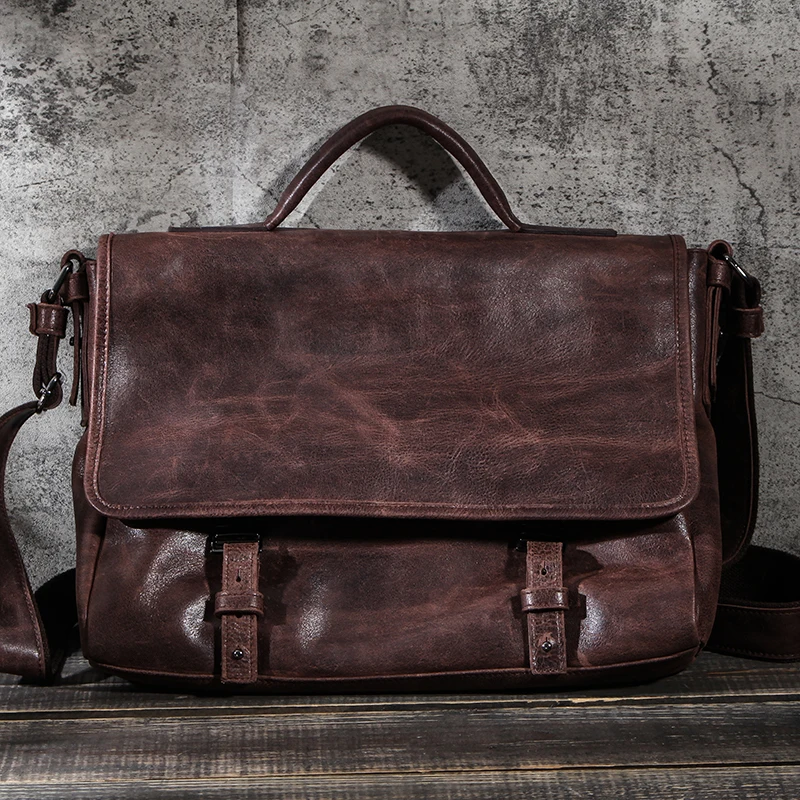 CONTACT'S Casual Men Bag Genuine Leather Briefcase Male Business Laptop Bags High Quality Messenger Bag Tote Handbags Bandolera