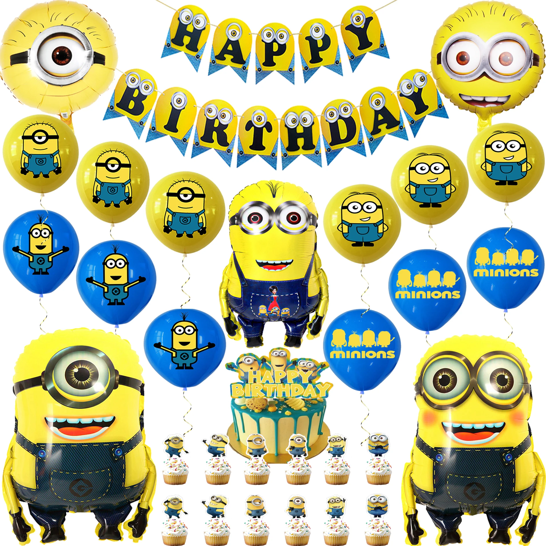 Миниатюрные товары для вечерние воздушные шары из желтой фольги на тему дня