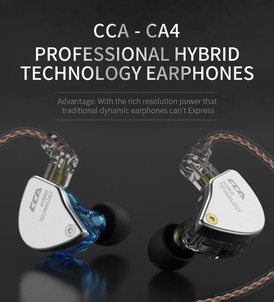 CCA CA4 1BA+ 1DD гибридные наушники в ухо HIFI DJ монитор для бега спортивные наушники гарнитура вкладыши с съемным кабелем CCA C10 C04