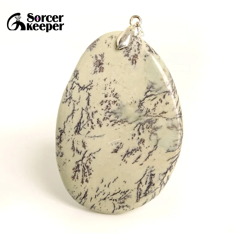 Модное ожерелье для женщин и мужчин зеленые натуральные камни Dendrite моховые Агаты