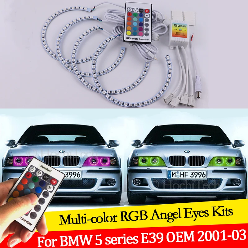 

for BMW 5 series E39 OEM 2001-200316 colors RGB Angel Eyes LED Halo Rings RF Wireless Control DRL