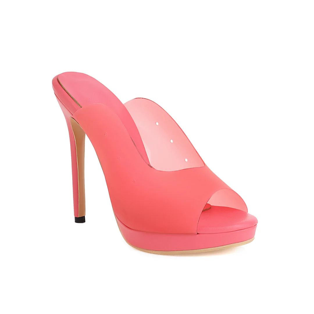 

2021 summer new jelly Shoes Sexy thin high heels open heel party sandals women